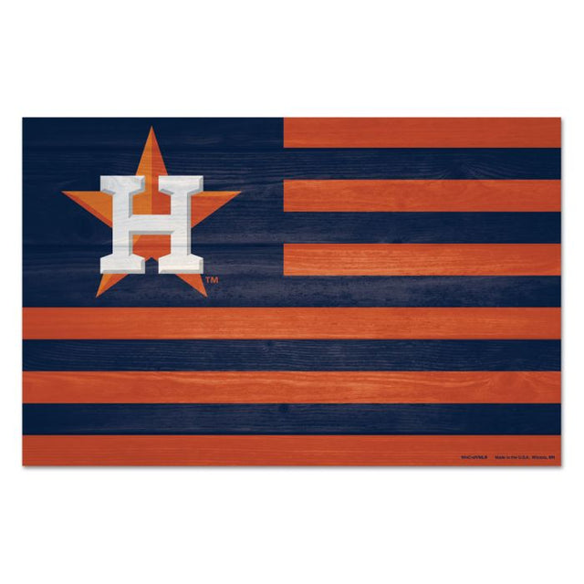 Letrero de madera con la frase americana de los Houston Astros, 11" x 17", 1/4" de grosor