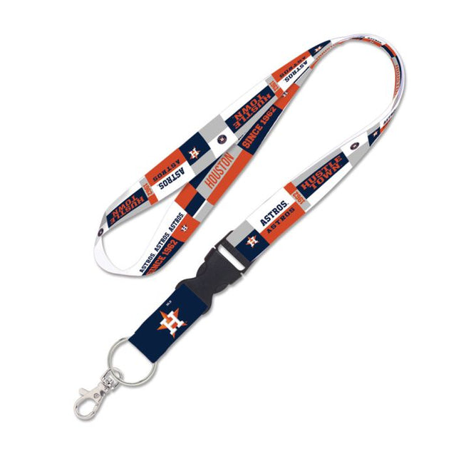 Cordón con hebilla desmontable de 1" con diseño de bloques de colores de los Houston Astros