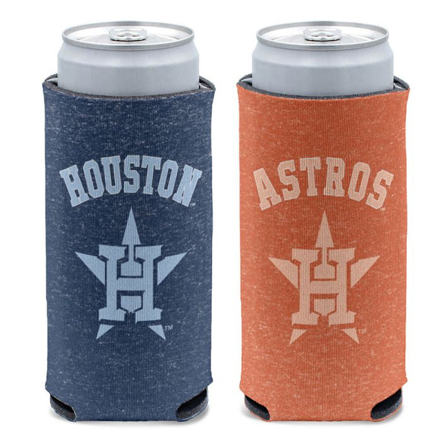 Enfriador de latas delgado de 12 oz con estampado de los Houston Astros en color jaspeado