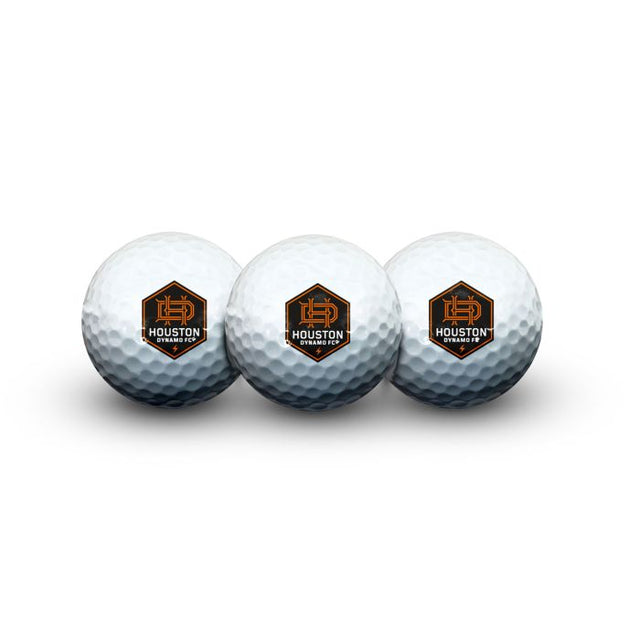 Pelotas de golf Houston Dynamo 3 en formato concha