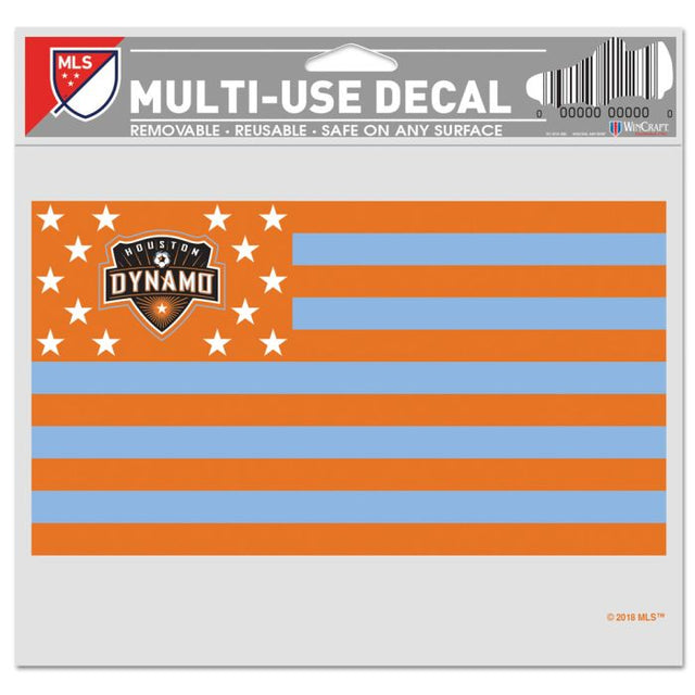 Calcomanía multiusos de Houston Dynamo Americana, fondo transparente, 5" x 6"