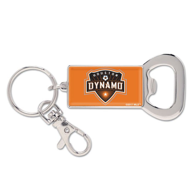 Llavero rectangular con abrebotellas del Houston Dynamo