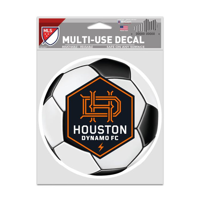 Calcomanías para fanáticos del balón de fútbol Houston Dynamo de 3,75" x 5"