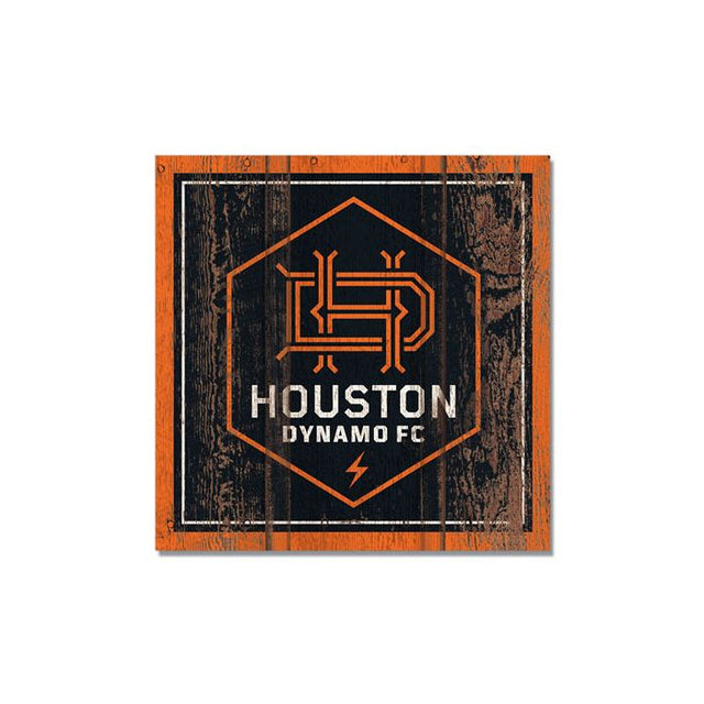 Imán de madera del Houston Dynamo de 3" x 3"