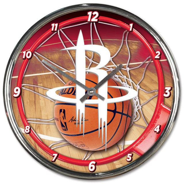 Houston Rockets Chrome Clock