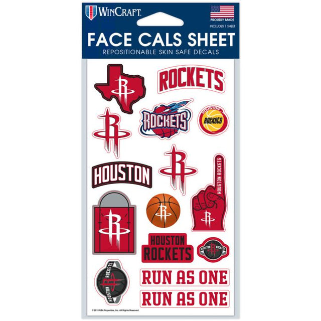 Houston Rockets Face Cals 4" x 7"