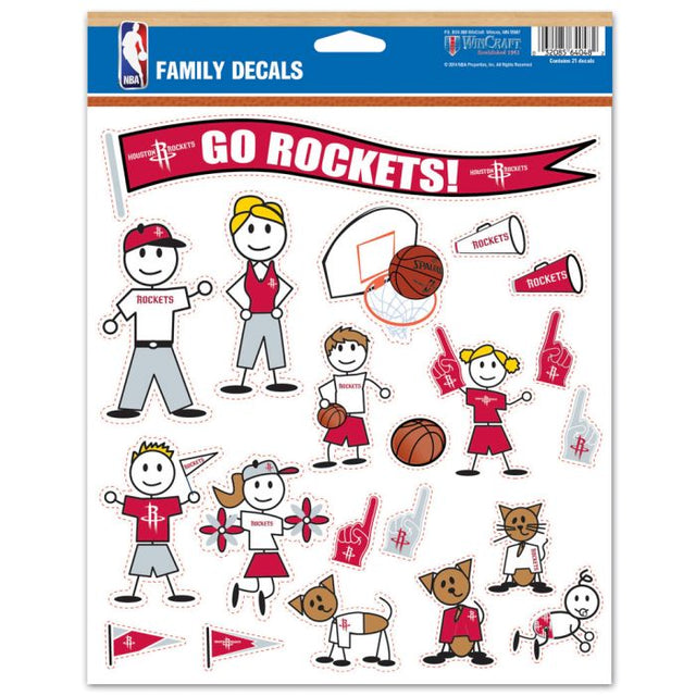 Houston Rockets Family Decal Sheet 8.5" x 11"