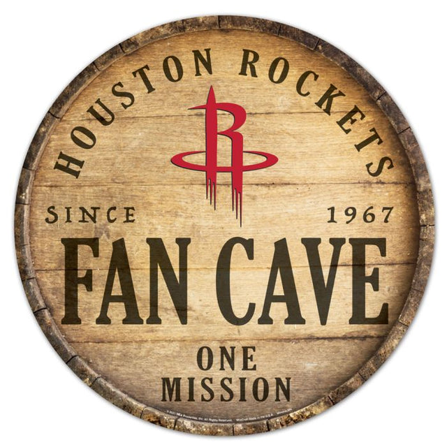 Houston Rockets Wood Sign 14" Rnd