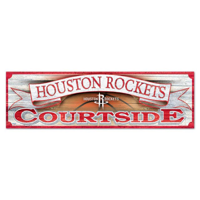 Houston Rockets Wood Sign 9" x 30"