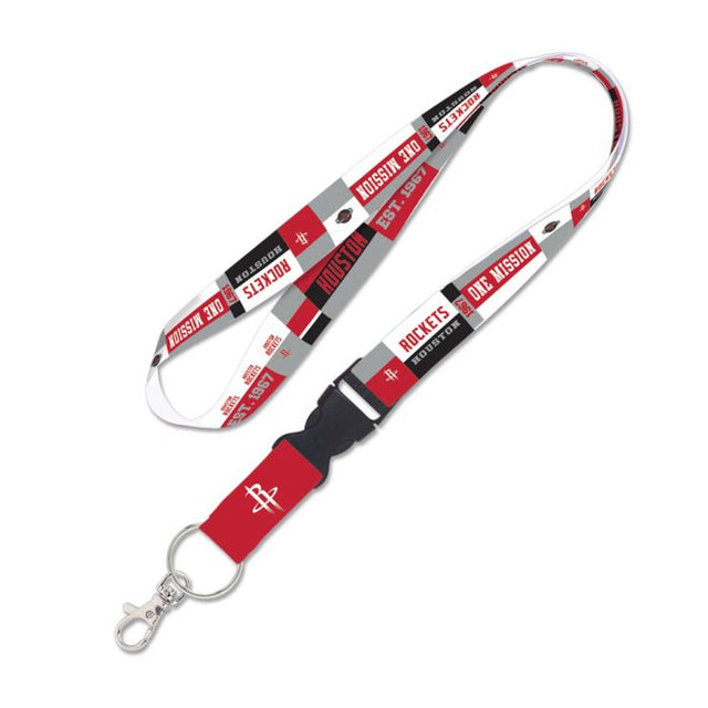 Houston Rockets color block Lanyard w/detachable buckle 1"