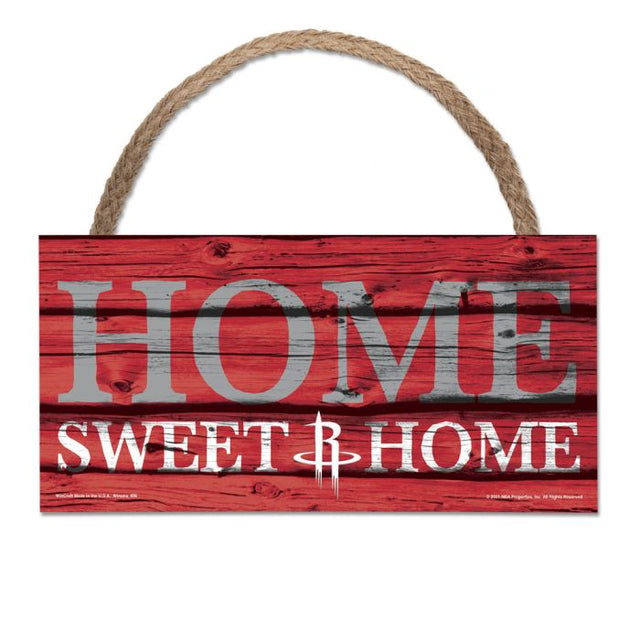 Houston Rockets home sweet home Wood Sign w/Rope 5" x 10"