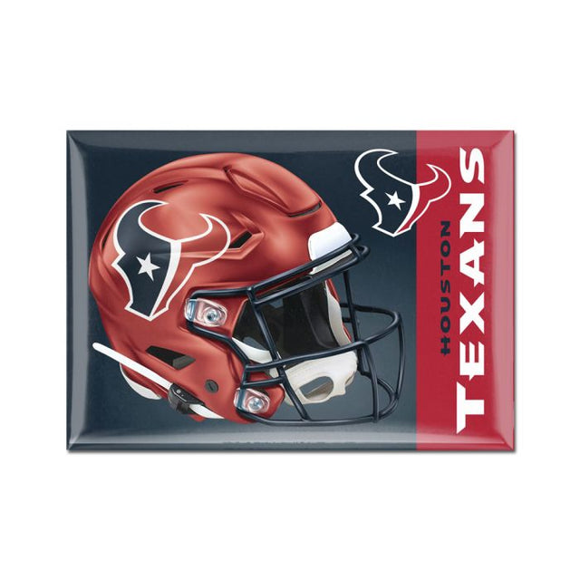 Imán de metal de 2,5" x 3,5" con forma de casco alternativo (rojo) de los Houston Texans