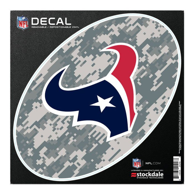 Calcomanía para todo tipo de superficies con diseño de camuflaje de los Houston Texans, 6" x 6"