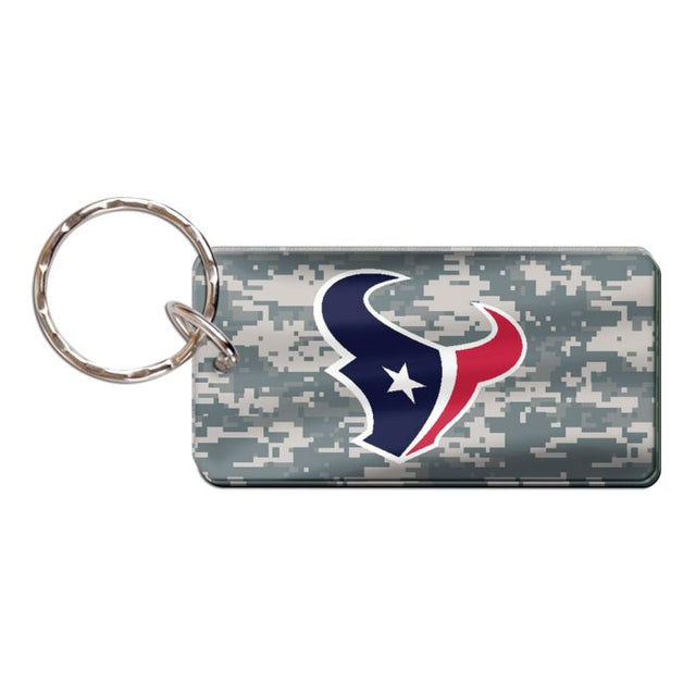 Llavero rectangular con estampado de camuflaje de los Houston Texans