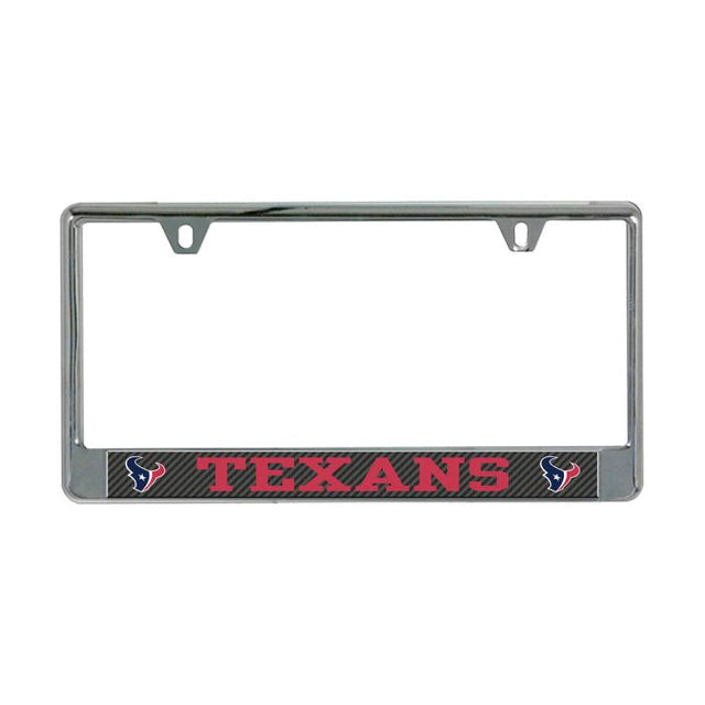 Houston Texans CARBON Lic Plate Frame B/O Printed