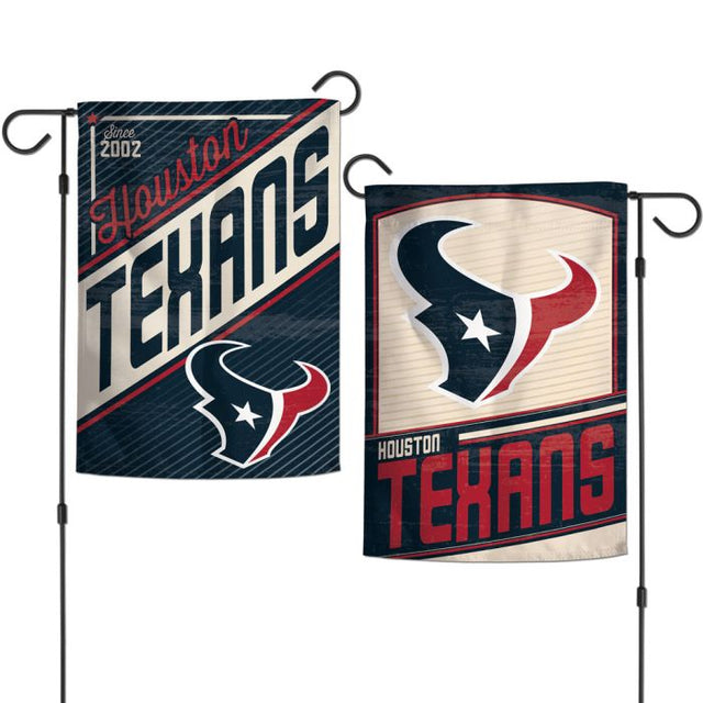 Banderas de jardín retro con logotipo clásico de Houston Texans, de 2 lados, 12,5" x 18"