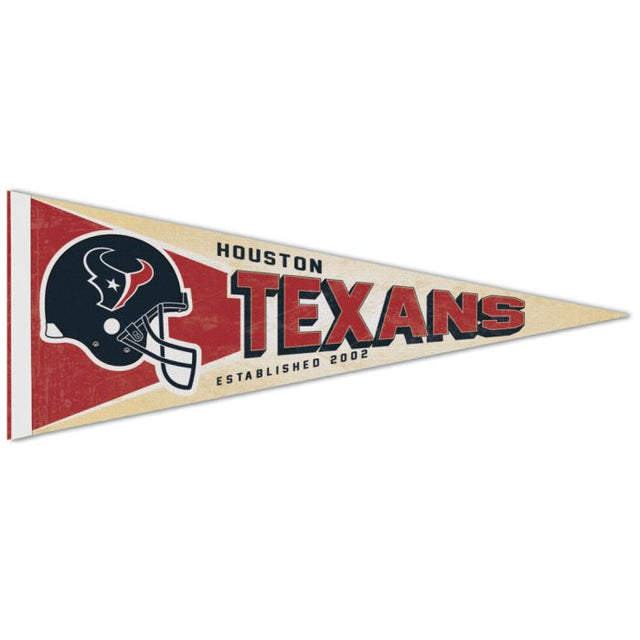 Banderín premium retro con el logotipo clásico de los Houston Texans, 12" x 30"