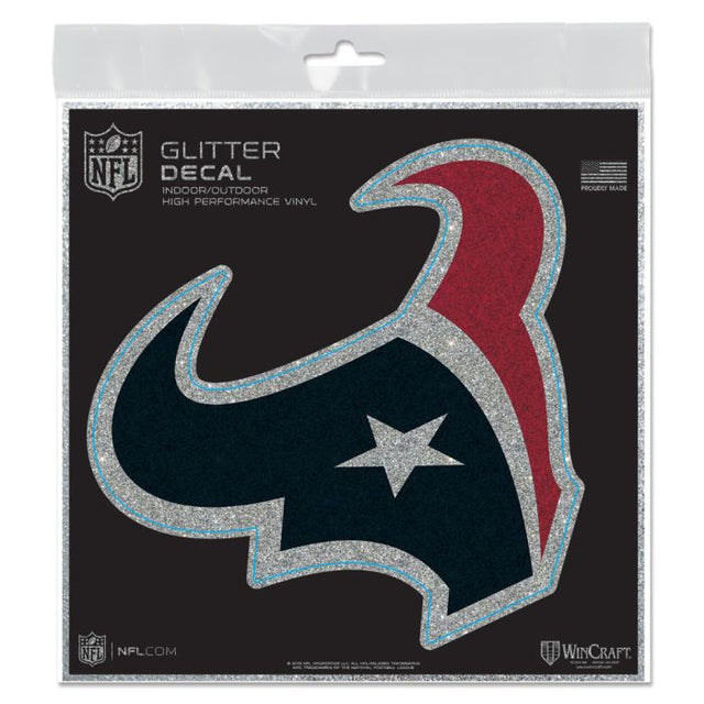 Calcomanía con brillantina de los Houston Texans de 6" x 6"