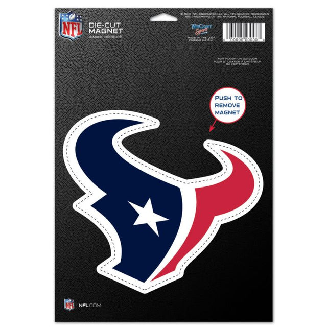 Imán troquelado con el logotipo de los Houston Texans, 6,25" x 9"