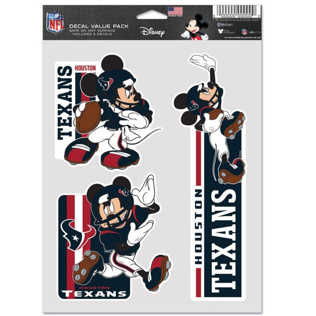 Paquete de 3 abanicos multiusos de los Houston Texans y Mickey Mouse de Disney