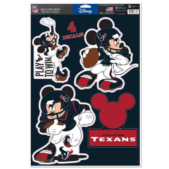 Calcomanía multiusos de Mickey Mouse de Disney y Houston Texans, 11" x 17"