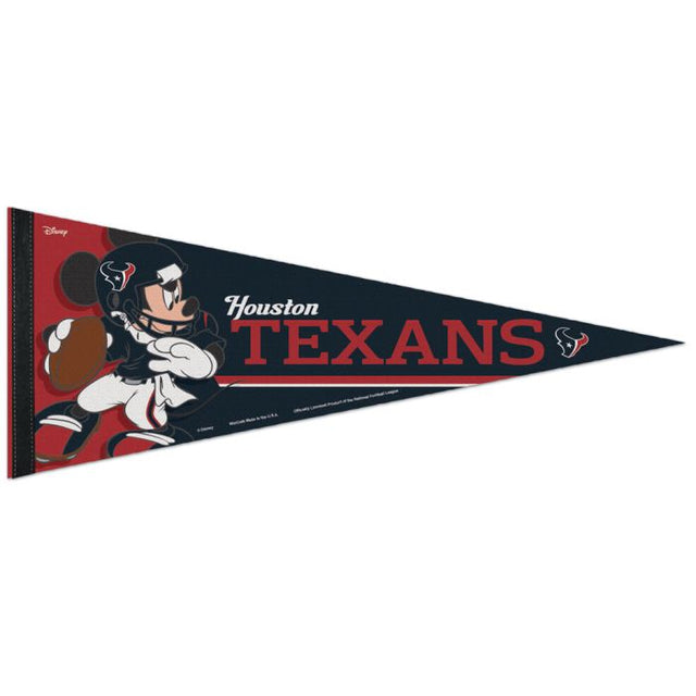 Banderín premium de Mickey Mouse de Disney y Houston Texans de 30 x 76 cm