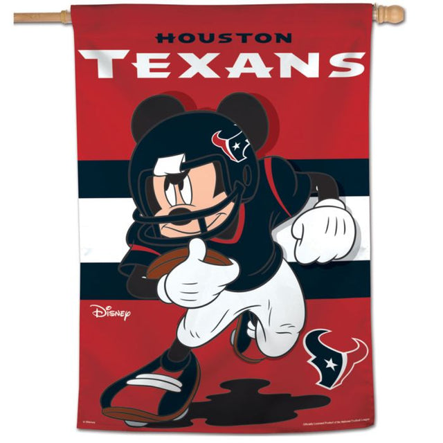 Bandera vertical de los Houston Texans / Disney Mickey Mouse de 28" x 40"