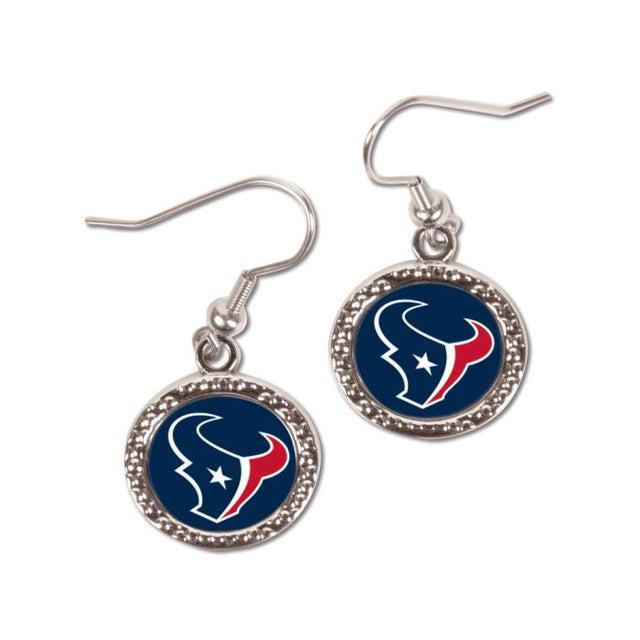 Pendientes de joyería de los Houston Texans en forma de tarjeta redonda