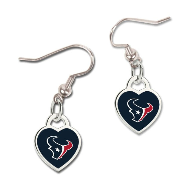 Pendientes de corazón de los Houston Texans con corazón en 3D