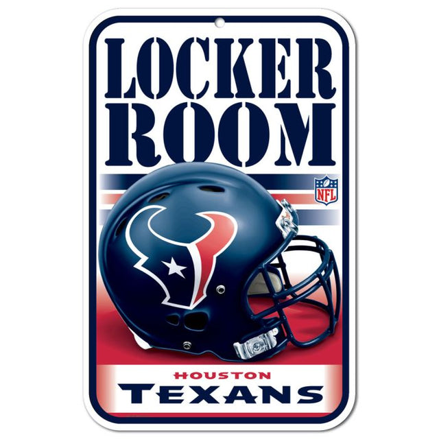 Letrero de plástico para vestuario de los Houston Texans, 11" x 17"