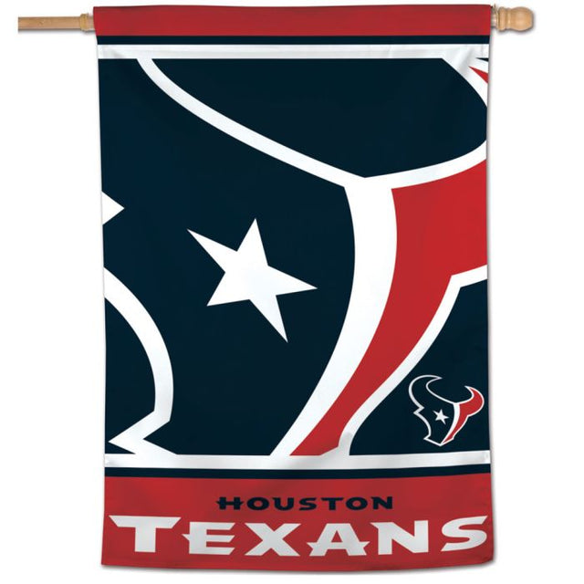 Bandera vertical con logotipo mega de los Houston Texans, 28" x 40"