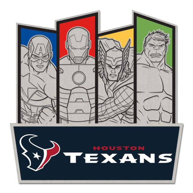 Tarjeta de joyería con pin de colección de Marvel de los Houston Texans/Marvel (C) 2021