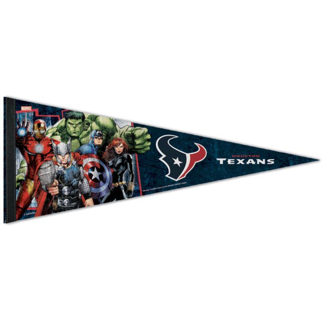 Banderín premium de Marvel de 12" x 30" de Houston Texans/Marvel (C) 2021