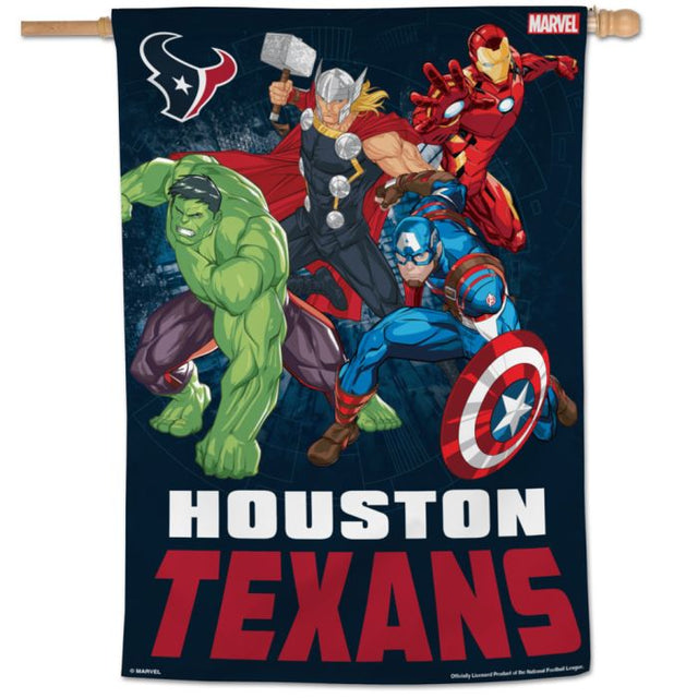 Bandera vertical de Marvel de los Houston Texans/Marvel (C) 2021 de 28" x 40"