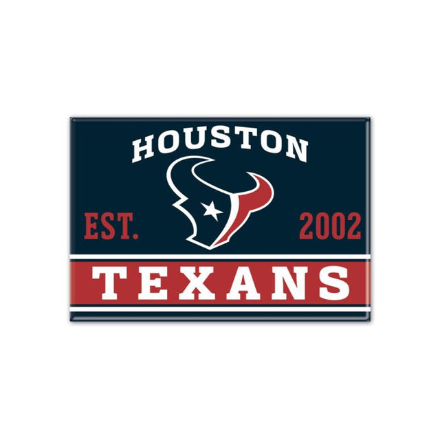 Imán de metal de los Houston Texans de 2,5" x 3,5"