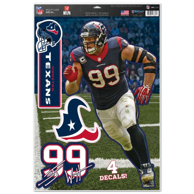 Calcomanía multiusos de los Houston Texans de 11" x 17" de JJ Watt