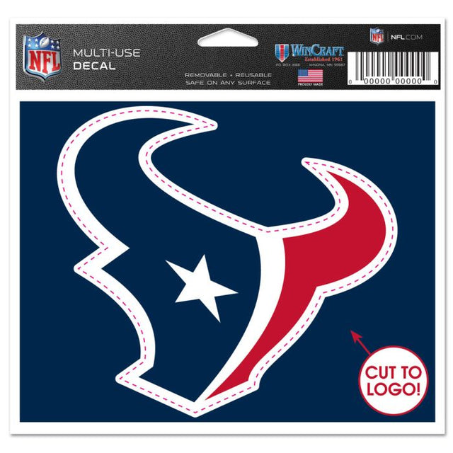 Calcomanía multiusos de los Houston Texans: logotipo recortado de 5" x 6"