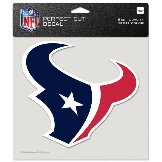 Calcomanía de color de corte perfecto de los Houston Texans de 8" x 8"