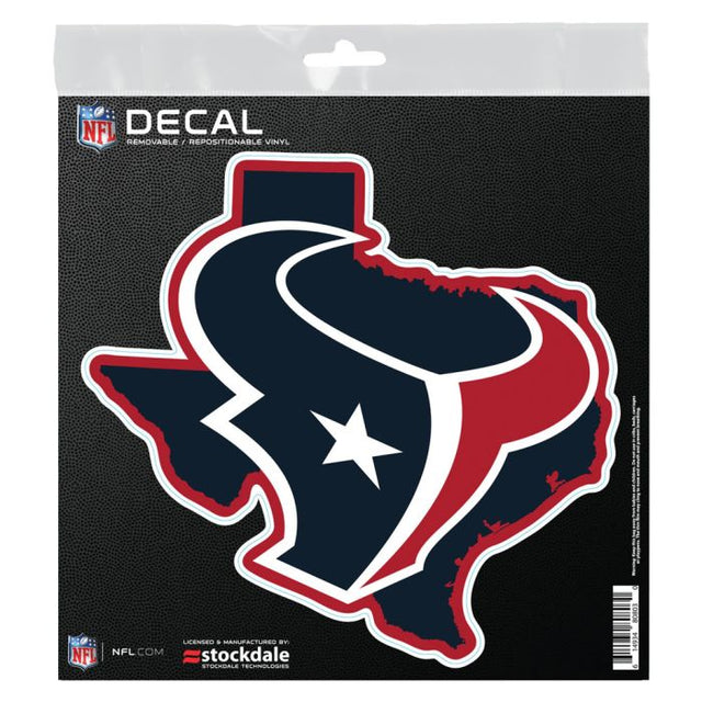 Calcomanía para todas las superficies con la palabra STATE SHAPE de los Houston Texans, 6" x 6"