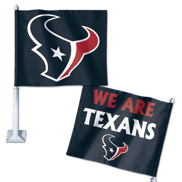 Bandera para auto con eslogan de los Houston Texans, 11,75" x 14"