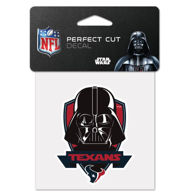 Calcomanía de color de corte perfecto de Darth Vader de Star Wars de Houston Texans, 4 x 4 pulgadas