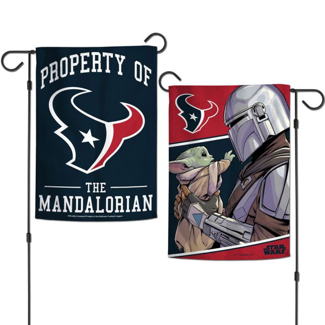 Banderas de jardín de los Houston Texans y Star Wars Mandalorian de 2 lados, 12,5" x 18"