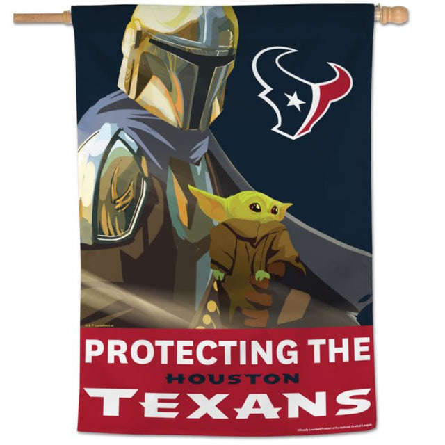 Bandera vertical de los Houston Texans/Star Wars Mandalorian de 28" x 40"