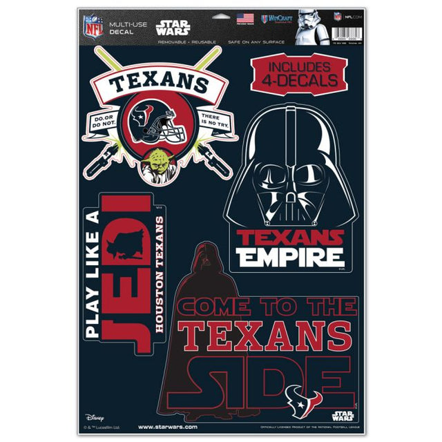 Calcomanía multiusos de Star Wars de Houston Texans, 11 x 17 pulgadas