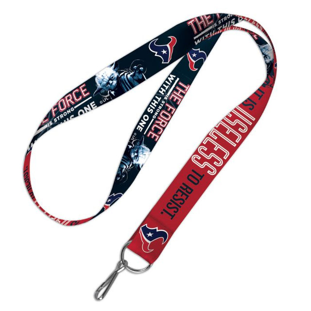 Cordón de 1 pulgada con el logo de los Houston Texans y el logotipo de Star Wars de Yoda y Vader