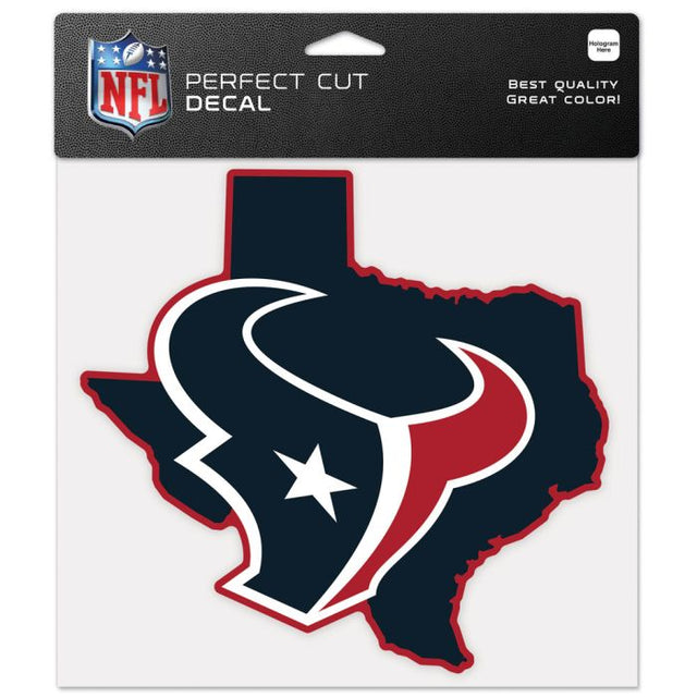 Calcomanía de color con corte perfecto y forma del estado de los Houston Texans, 8" x 8"