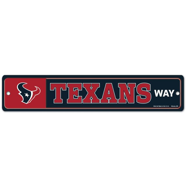 Letrero de calle o zona de los Houston Texans de 3,75" x 19"