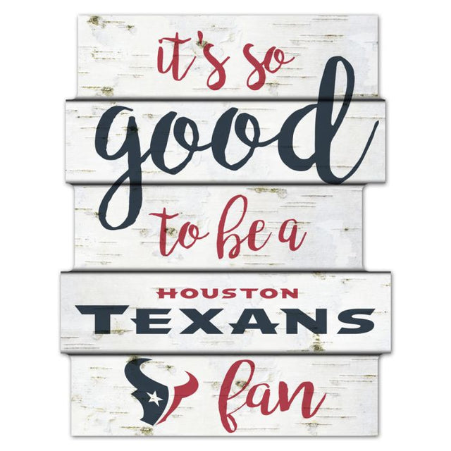 Letrero de madera de los Houston Texans de 11" x 14"