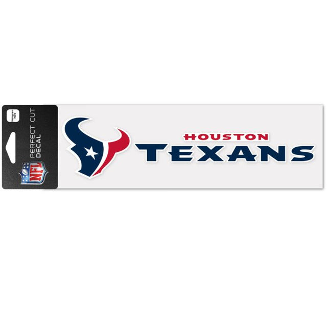 Calcomanías de corte perfecto con diseño de marca denominativa de Houston Texans de 3" x 10"