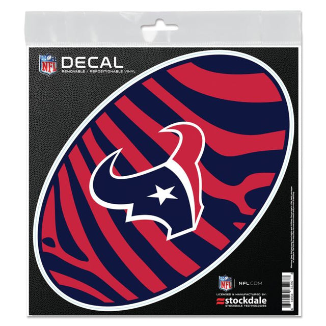 Calcomanía para todo tipo de superficies ZEBRA de los Houston Texans, 6" x 6"